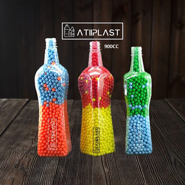 بطری پلاستیکی 900CC چهار گوش مدل اسلیم | خرید عمده پت ارزان و با کیفیت - تصویر 3